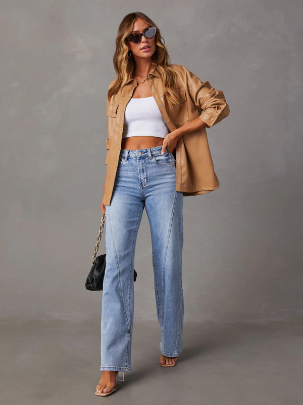 Relaxed Splice Wide Leg Jeans