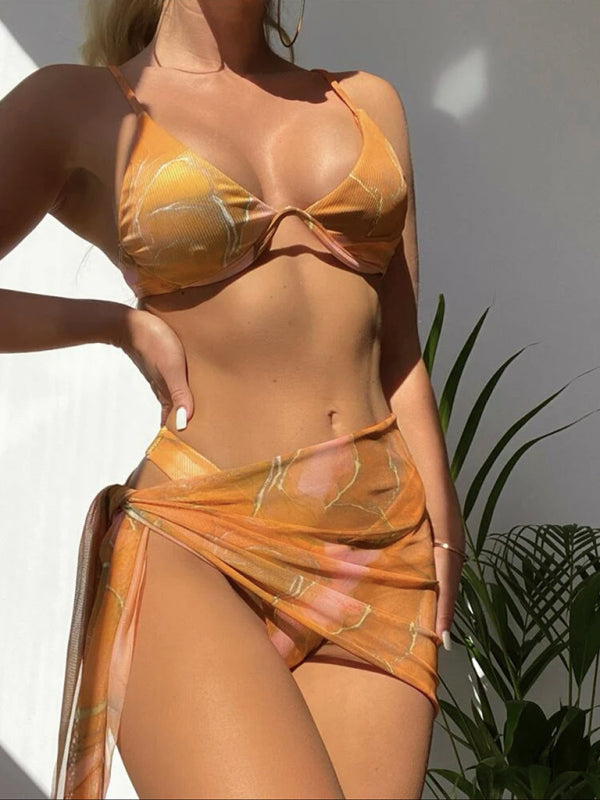 Marbled Tie-Dye Trio Bikini Set