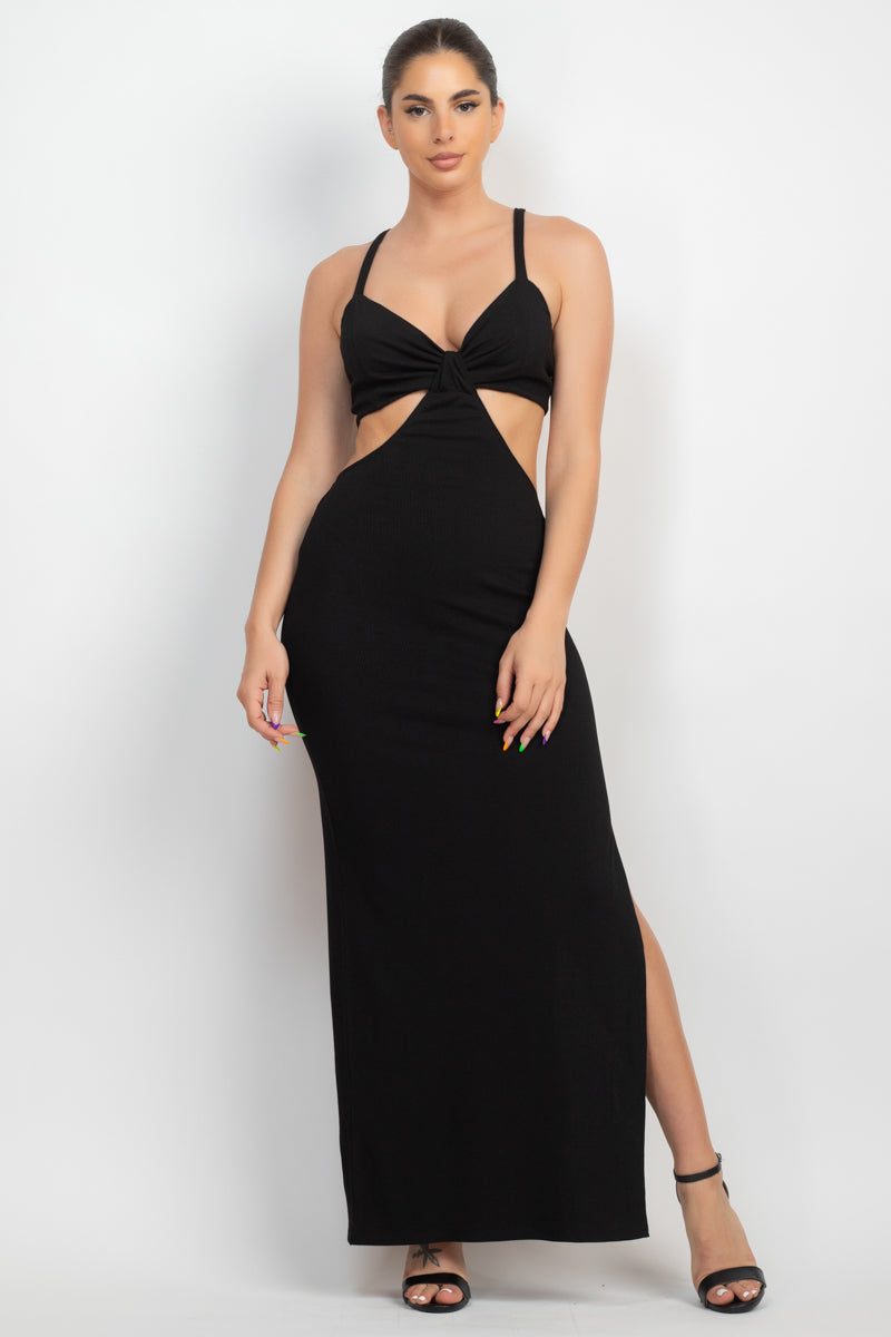 Cutouts Side Slit Maxi Dress - NOVA VOGUE