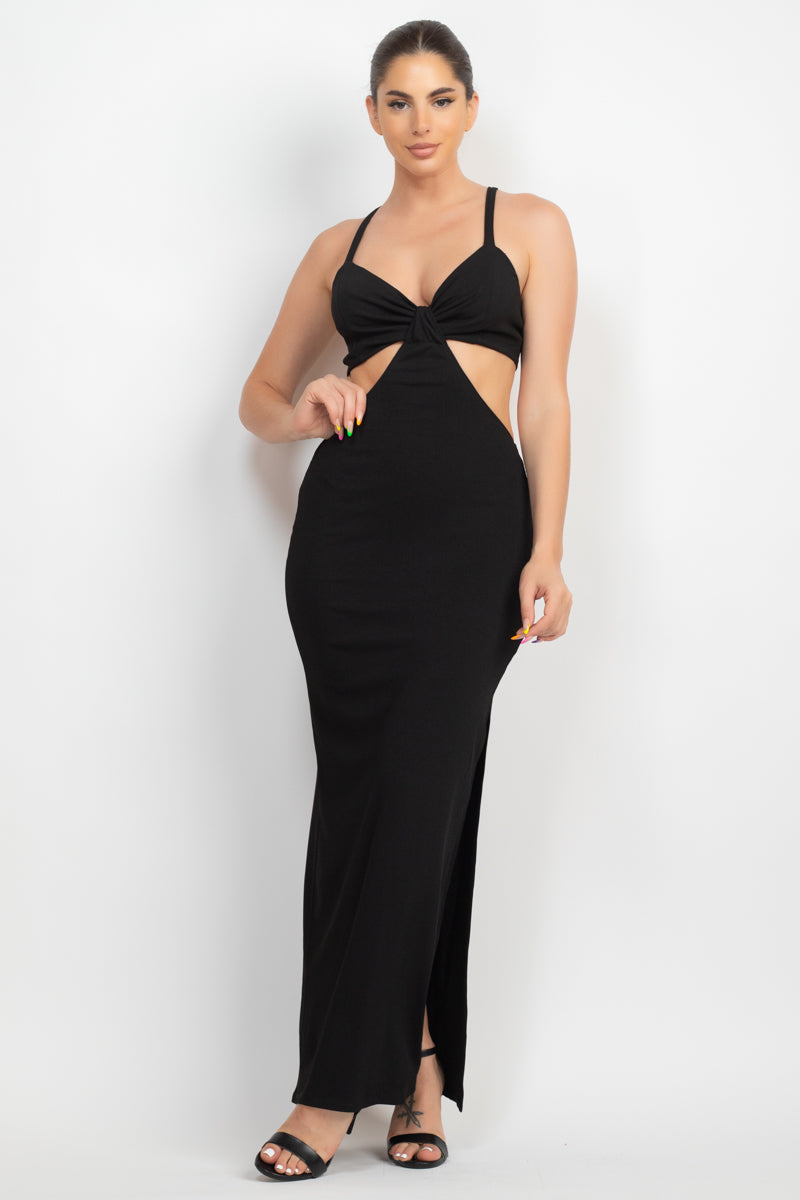 Cutouts Side Slit Maxi Dress - NOVA VOGUE