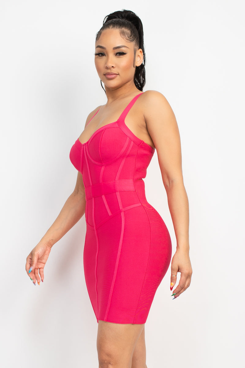 Sweetheart Wide Strap Bandage Dress - NOVA VOGUE