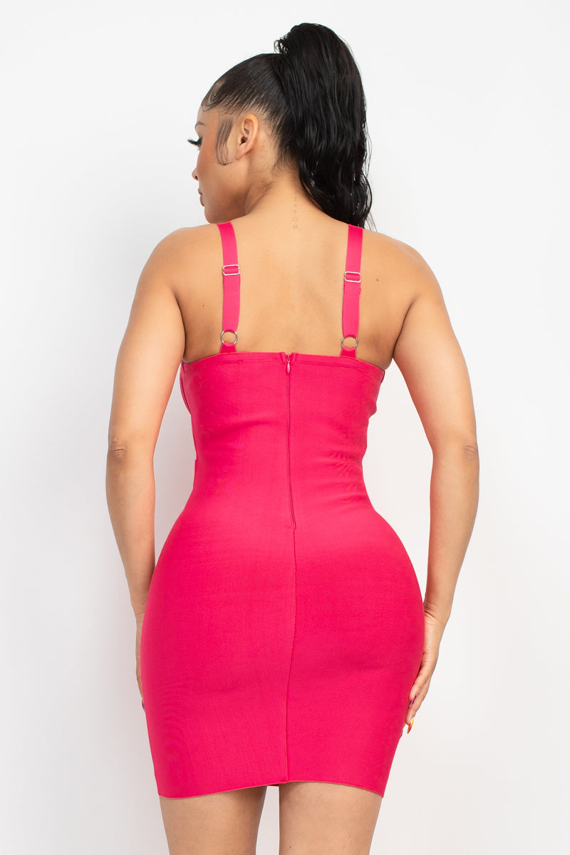 Sweetheart Wide Strap Bandage Dress - NOVA VOGUE