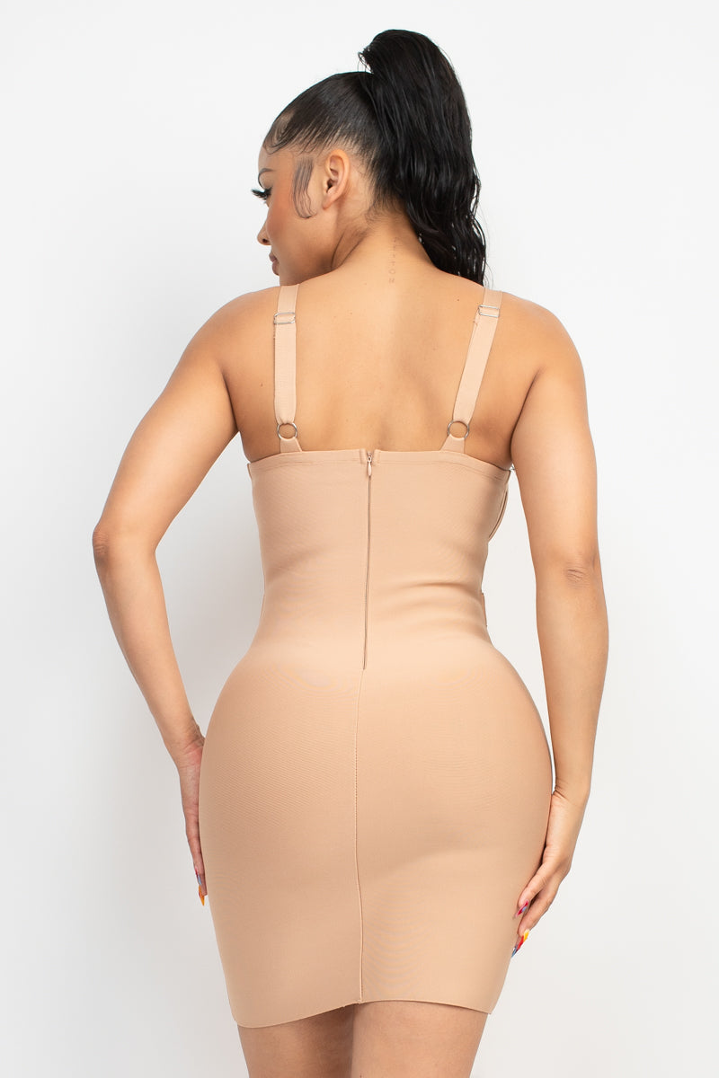 Sweetheart Wide Strap Bandage Dress - NOVA VOGUE