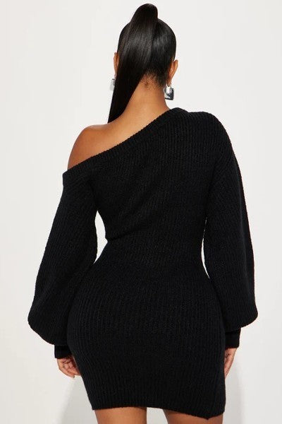 Sweater Knit Mini Dress - NOVA VOGUE